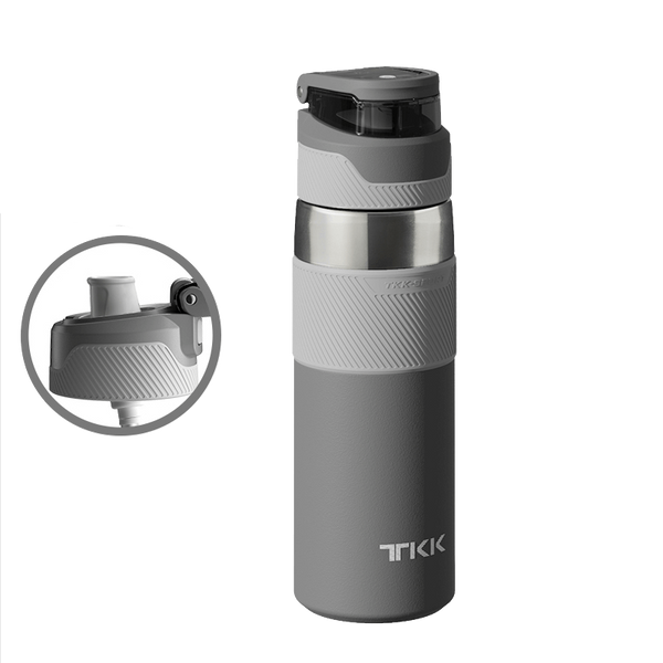 600ml Vacuum Bottle with Push-button lid 316 Stainless Steel 2 Lids Option - unisolee